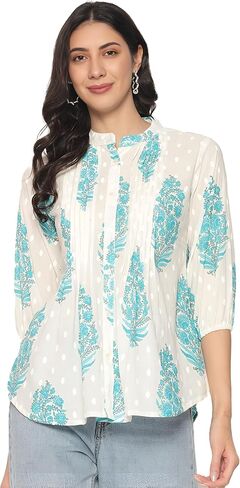 Pidavliya's Cotton's Cotton Printed Strained Straight | قمة القطن | السترة المطبوعة الأزهار | كورتيس قصيرة in Kuwait