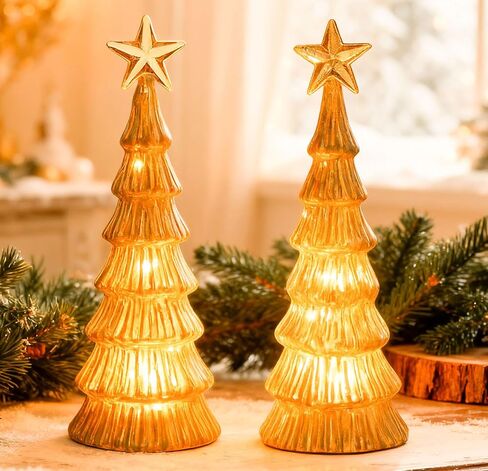 Green Crystal Glass Christmas Tree Holiday Figurine - Elegant Crystal Christmas Tree Ornament & Paperweight for Table Decor - Crystal Figurines for Collectibles & Home Decor in Kuwait