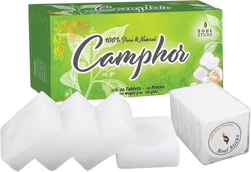الروح العصي الطبيعية Camphor Essental Oil 4 Fl Oz (120 مل) بنسبة 100 ٪ من زيت الكافور الطبيعي مع قطار زجاجي للعلاج العطري ، Puja ، التدليك ، العناية بالبشرة in Kuwait