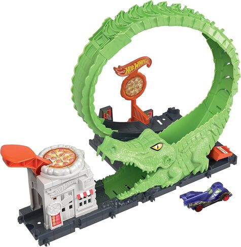 Hot Wheels City Toy Car Track Set, Gorilla Grapple Playset with 1:64 Scale Vehicle, 5-ft Long Bendable Track, Connects to Other Sets in Saudi Arabia