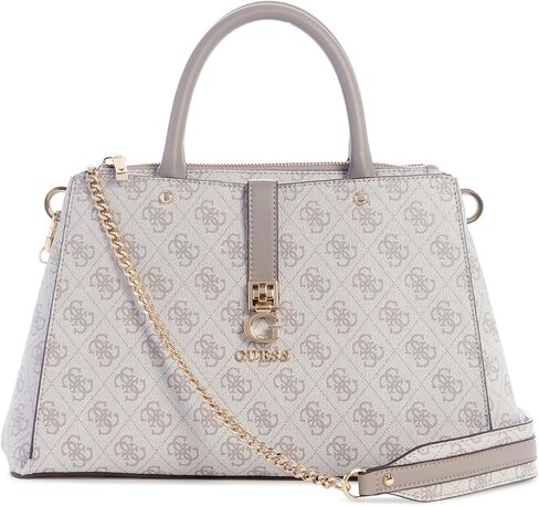 GUESS Zamira Luxury Satchel, Dark Taupe Logo in Saudi Arabia
