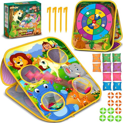 Bean Bag Toss Game for Kids - Cornhole Board Outdoor Toys for Toddlers -Party Activities Carnival Outside Yard Backyard Beach Lawn Games Toy for Kid Boys Girls Age 3 4 5 6 7 8 Year Old Birthday Gifts in Saudi Arabia