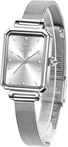 Women's Watches Small Mesh Watch Dress Waterproof Rectangle Ladies Watches Elegant Analog Watch Ultra-Thin Dial, Luxury Diamond, Adjustable Rose-Gold Tone Mesh Band in Saudi Arabia
