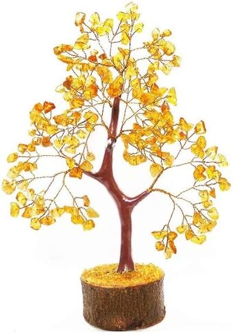 Gomti Chakra Crytal Tree Chakra العلاج الطبيعي الأحجار الكريمة كريستال بونساي شجرة المال الحظ لحسن الحظ والثروة والازدهار ديكور المنزل والمطبخ هدية روحية (Gomti Chakra 60 خرزة)، 9-12 بوصة in Kuwait