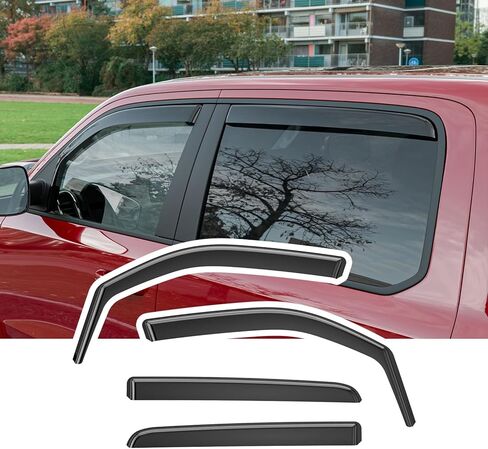 Xipoo Side Window Visor Diflector-متوافق مع استبدال Chevy Silverado & GMC Sierra 1500 Crew Cab Presor لعام 2019-2025 Silverado Accessories in Kuwait