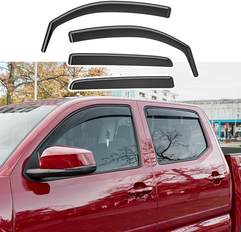 Xipoo Side Window Visor Diflector-متوافق مع استبدال Chevy Silverado & GMC Sierra 1500 Crew Cab Presor لعام 2019-2025 Silverado Accessories in Kuwait
