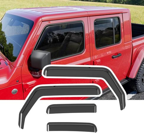 Xipoo Side Window Visor Diflector-متوافق مع استبدال Chevy Silverado & GMC Sierra 1500 Crew Cab Presor لعام 2019-2025 Silverado Accessories in Kuwait