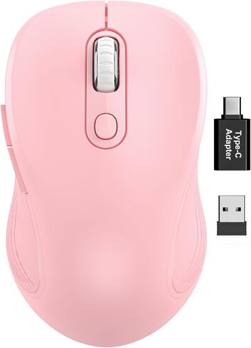 Trueque Wireless Mouse E702 2.4GHz Portable Computer Mouse with USB Receiver, Comfortable Silent Mice for Laptop, Chromebook, PC, Notebook, Desktop, Windows, Mac (Blue&Pink) in Kuwait