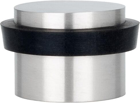 EVI | Adhesive Doorstop | 1.1'' X 0.8'' | Natural Silicone White Rubber | Stainless Steel Matte Finish | Great Adherence | 100% Functional | Mod. I-163 in Kuwait