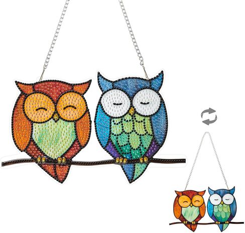 Eiflow Chicken Diamond Art Hanging Kit for Adult, DIY Acrylic Diamonds Painting Ornament Rooster Pendant Board Kit in Kuwait