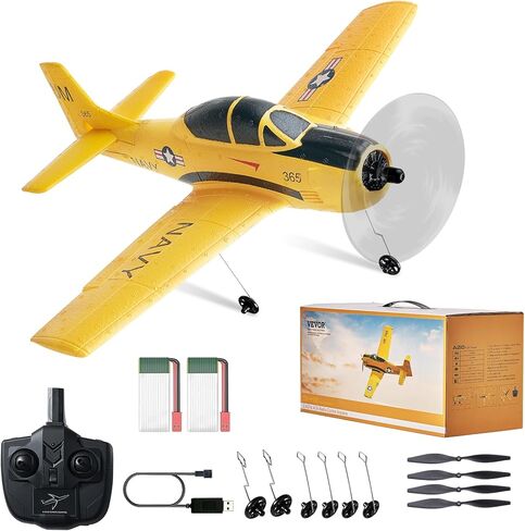 VEVOR RC Plane 2 Channel, Remote Control Airplane 2.4GHZ with 6-Axis Gyro Stabilizer&2 Batteries, F-22 Fighter Aircraft Plane Toy for Adults Kids Beginners Boys Birthday/Xmas Child Gift in Saudi Arabia