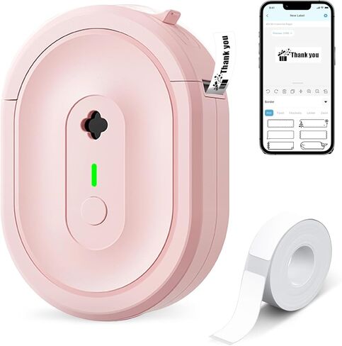 Label Maker Machine with Tape, N12 Portable Bluetooth Label Printer, Wireless Mini Label Makers Thermal Sticker with Multiple Templates for Home, Kitchen, School, Office Organization, Green in Saudi Arabia