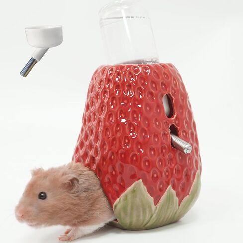 Hamster Water Bottle, Grape Ceramic Hamster Water Dispenser for Glass Tank,125ML Water Bottle Holder with 2 No Drip Caps for Syrian Mice,Gerbil in Saudi Arabia