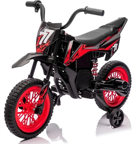 12V Kids Motorcycle W/Terced Tires ، 3.1 ميل في الساعة أعلى ، دراجة نارية للأطفال مع عجلات التدريب ، الموسيقى ، البلوتوث ، تعليق الربيع ، الأخضر in Kuwait