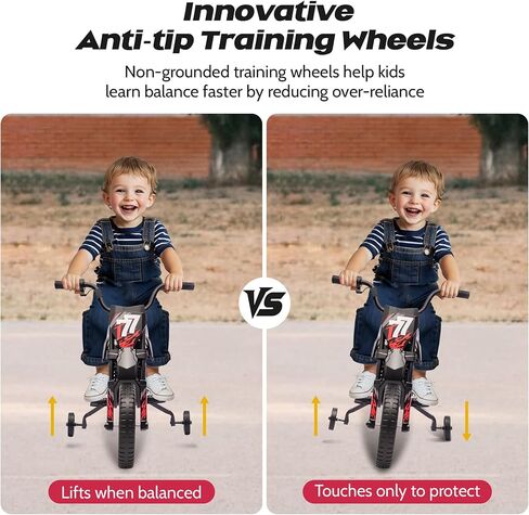 12V Kids Motorcycle W/Terced Tires ، 3.1 ميل في الساعة أعلى ، دراجة نارية للأطفال مع عجلات التدريب ، الموسيقى ، البلوتوث ، تعليق الربيع ، الأخضر in Kuwait