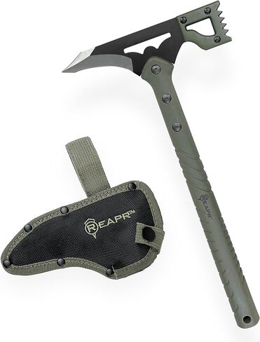 Reapr Versa Camp Axe 10.75" Outdoor Multitool with Pry Bar, Nail Puller, Hammer, Wrench Set, Bottle Opener & Sheath, Non-Slip Handle, Great for Camping, Hiking, and Survival Kits in Kuwait