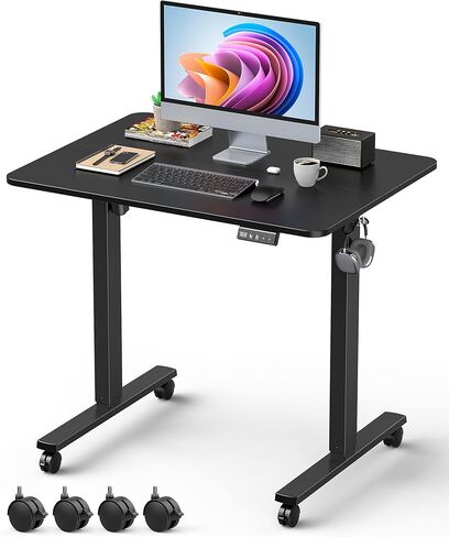 طاولة مكتب كهربائية قابلة للتعديل قابلة للتعديل ، 31.5 "× 23.6" اعتصام مكتب مع لوحة لصق ، طاولة مكتب المكتب المنزلي الصاعد كمبيوتر مريح مع الذاكرة المسبقة ، إطار أبيض/قمة بيضاء in Kuwait