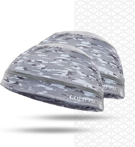 COLD FACTOR Instant Cooling Skull Cap and Helmet Liner 2 Pack (Black) | Advanced Chemical-Free Cooling Technology |2+ Hours of Cooling | Ideal for Sports, Yoga, Outdoor Activities Like Hiking & Golf in Kuwait