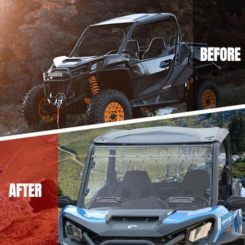 A & UTV PRO Front Full Windshield for 2021 2022 2023 Can Am Commander 1000/ MAX Window Accessories, Clear Tough Windscreen, Hard Coated Polycarbonate Construction | 250x Stronger Than Glass in Saudi Arabia