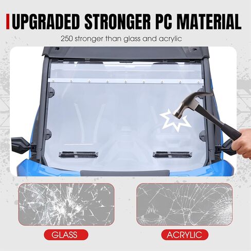 A & UTV PRO Front Full Windshield for 2021 2022 2023 Can Am Commander 1000/ MAX Window Accessories, Clear Tough Windscreen, Hard Coated Polycarbonate Construction | 250x Stronger Than Glass in Saudi Arabia