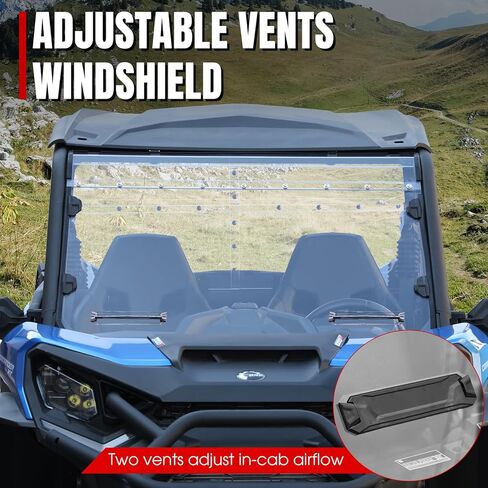 A & UTV PRO Front Full Windshield for 2021 2022 2023 Can Am Commander 1000/ MAX Window Accessories, Clear Tough Windscreen, Hard Coated Polycarbonate Construction | 250x Stronger Than Glass in Saudi Arabia