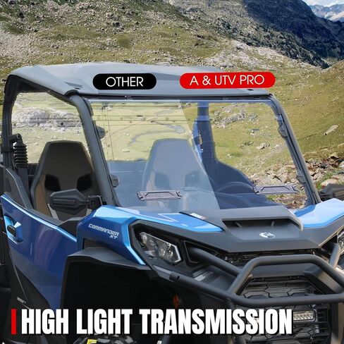 A & UTV PRO Front Full Windshield for 2021 2022 2023 Can Am Commander 1000/ MAX Window Accessories, Clear Tough Windscreen, Hard Coated Polycarbonate Construction | 250x Stronger Than Glass in Saudi Arabia