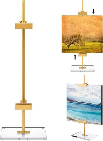 قابلة للضبط منصف الحامل حامل لإطار الصورة يصل إلى 16.5 "H Silver Metal Silver Floating Frame Frame Table Table For Display for Signs Photos Art in Kuwait