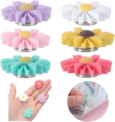 DSLONG 6PCS لوحة مغناطيس لوحة مغناطيس ، محدد محدد لطلاء الماس على شكل قلب ، حامل الغطاء المغناطيسي المتقاطع لغرزة DIY ، اللون الماس ، لون قوس قزح (على شكل قلب) in Kuwait