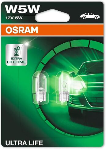 Osram Ultra Life ، H7 ، مصابيح المصابيح الأمامية الهالوجين ، صندوق طي معلق (مصباحان) ، أبيض in Kuwait