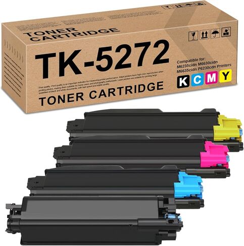 TK-5272 TK5272 Toner Cartridges High-Yield TK5272K TK-5272K Toner for ECOSYS M6235cidn M6630cidn M6635cidn P6230cdn Printers（4 Packs, Black,Cyan,Magenta,Yellow,with Chip ） in Saudi Arabia