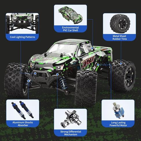 TENSSENX 40km/H 1:18 مقياس 4x4 RC Monster Truck-بطاريتين قابلتين للشحن ، لعبة 2.4 جيجا هرتز على الطرق الوعرة لجميع الأعمار in Kuwait