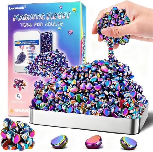 1000pcs مجموعة ألعاب تململ البالغين - معجون مغناطيسي ، ألعاب تخفيف الإجهاد للبالغين ، ألعاب المغناطيس والمغناطيس المملوءة - أكياس الإغاثة في نهاية المطاف للعب المكتب للمكتب in Kuwait