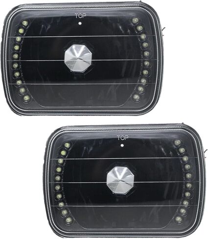 YLT AUTO كروم كريستال مصابيح أمامية شبه مختومة 4 × 6 بوصة عدسة زجاجية H4 HID LED هالوجين مجموعة استبدال الشعاع العالي والمنخفض (زوج) in Kuwait
