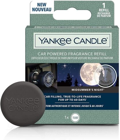 Yankee Candle Car Powerged Spurser Diffuser Diffile | منتصف الليل ياسمين سيارة معطر | يدوم ما يصل إلى 60 يومًا | 1 العد in Saudi Arabia
