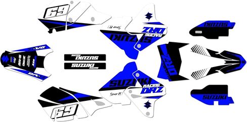 Graphics Kit for Suzuki DRZ 400 (2001-2023) Voltaic Series Yellow 09 Mil - Dirt bike Custom Racing Graphics Decals Stickers Kit, no-plastics in Saudi Arabia