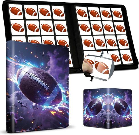 Card Card Card Binder 16 Pocket ، Premium 1000+ Cards Pu Cover Trading Sports Card Card Side Loading Colleder Collece Collection مجلدات ألبوم in Kuwait