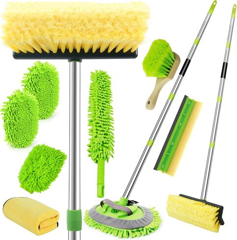 62" Car Wash Brush with Long Handle Chenille Microfiber Car Wash Mop Mitt Wheel Brush Car Cleaning Kit Windshield Window Squeegee Car Duster Microfiber Towel Gloves Drill Brush for Cars RV Truck Boat in Saudi Arabia