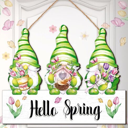 Wenqik St. Patrick's Gnome Gnome Sign Valentines Signing Door Sign Green Clover Horseshoe Decor in Saudi Arabia