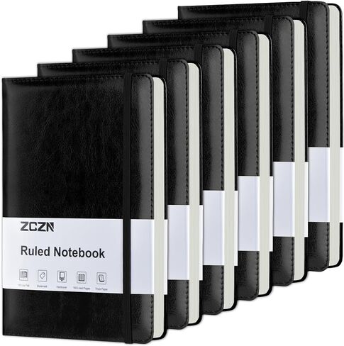 ZCZN 6 Pack Lined Journal Notebooks, 192 Pages A5 Hardcover Leather Journals for Work,Writing,School & Travel, College Ruled Journaling Notebooks for Notes Taking,Diary Notepad (Red*6) in Kuwait