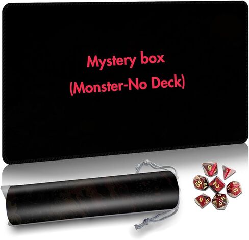 MTG MAT TCG DND Playmat مع حقيبة التخزين و 7 DICE | السطح غير القابل للماء | تصميم الحافة الممتازة | تلعب حصيرة مع مناطق لماتية ألعاب Magic Playmat (Monster) in Kuwait