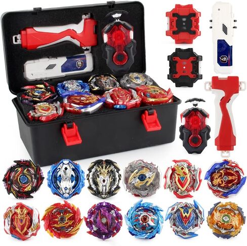 Battling Top Burst Launcher Game Set, 10 Spinning Tops Burst Gyros 3 Launchers with Storage Box Great Birthday Present for Boys Age 6 8 10+ in Saudi Arabia