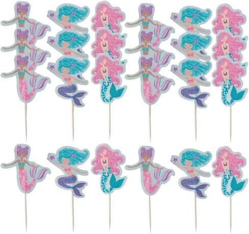Amscan Assorted Picks-Pack of 24-Perfect for Kids' Parties, Cupcakes & Decorations, 3.5", Multicolor in Saudi Arabia