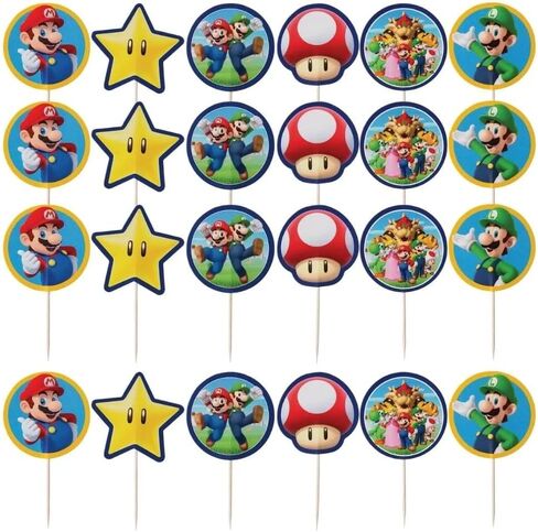 Amscan Assorted Picks-Pack of 24-Perfect for Kids' Parties, Cupcakes & Decorations, 3.5", Multicolor in Saudi Arabia