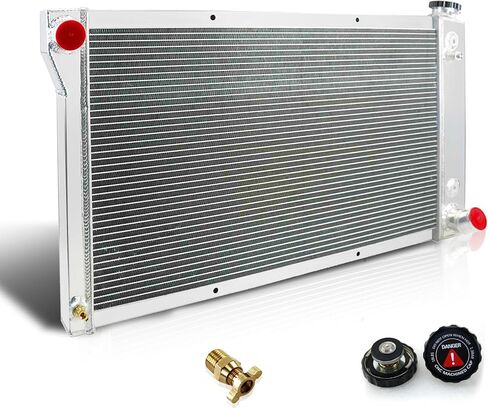 3 Row Core Aluminum CU369 RR369N Radiator Fan Shroud Assembly + 2 x 12" Fan w/Thermostat Compatible with 1967-1972 68 69 70 71 Chevy C10 C20 K10 K20 K30 Pickup Trucks and GMC Radiators in Saudi Arabia