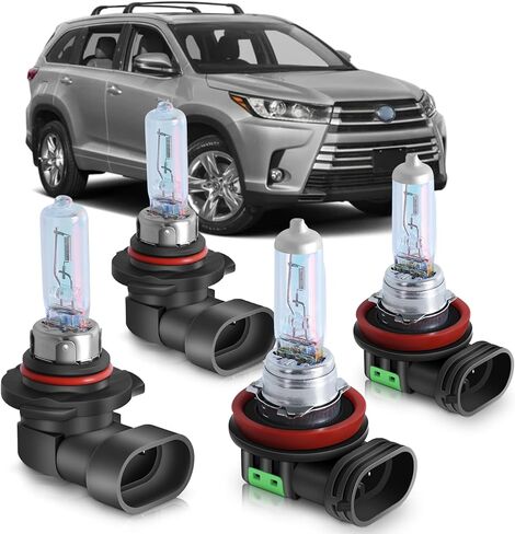 Sonata Halogen Headlight Bulbs Fit for 2015-2022 Hyundai Sonata 9005 High Low Beam Combo, Ultra Bright 3800K 12V-100W, Pack of 4 in Kuwait