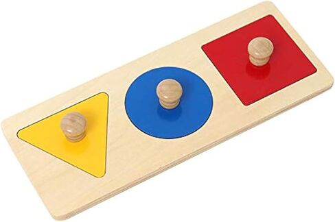 Adena Montessori First Jumbo Knob Wooden Shape Puzzles for Toddlers 1-3,Multiple Peg Shapes Puzzle Sorter Board for Baby Kids,Color & Shape Sorter Montessori Puzzle Preschool Learning Toys(3 Pieces) in Kuwait