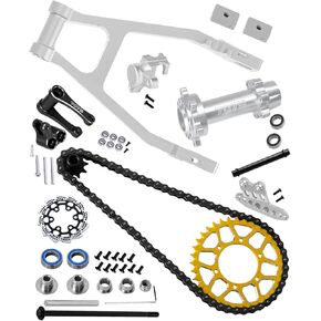 Roller Chain&Rear Swing Arm&Hub Chain Gears&Wheel Hub Hex&Caliper&Brake Disk&Front Sprocket&Chain Guard Protector&Knuckle&Pull Rod Parts for LOSI 1/4 Promoto-MX Motorcycle RTR FXR,Navy Blue in Kuwait