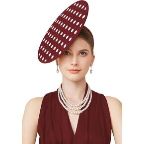 Coucoland Fascinators Hats for Women - Tea Party Cocktail Fascinator Polka Dot Flat Kentucky Derby Vintage Hat for Party in Kuwait