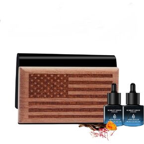 معطر هواء السيارة للرجال - 90+ يومًا يدوم - معطر للسيارات الخشبية مع رائحة الفانيليا العنبر - تشمل عبوات زيت أساسية 2x 8 مل - 0.54 أوقية ، مصنوعة في الولايات المتحدة الأمريكية in Kuwait