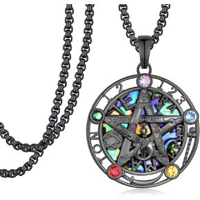 قلادة Tetragrammaton 925 Sterlling Silver Pentagram Netclace Deleletos de Protección y Buena Suerte for Men in Kuwait
